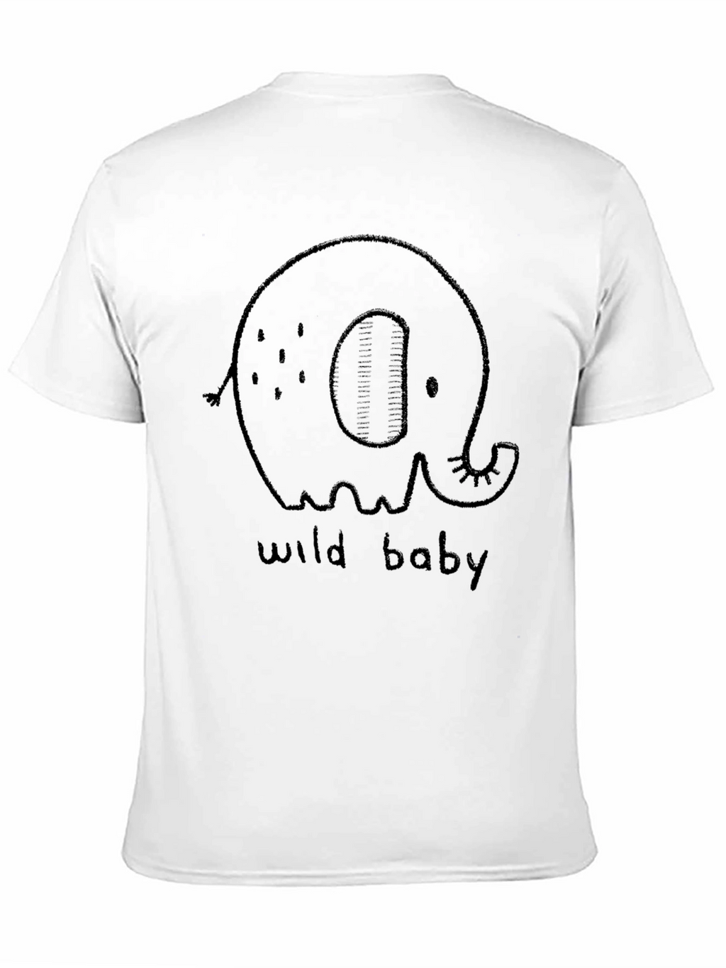 Cute Elephant Wild Baby Black Graphic Tee