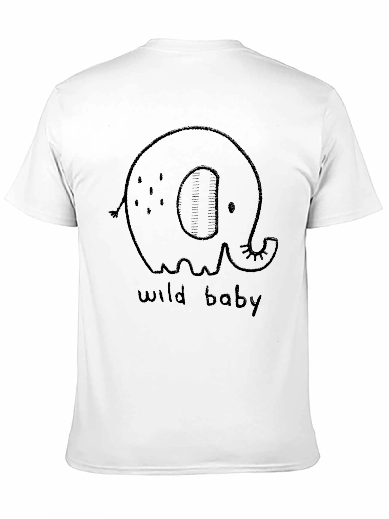 Cute Elephant Wild Baby Black Graphic Tee