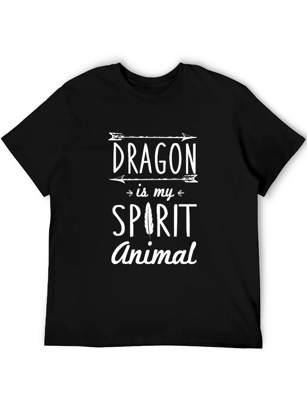 Dragon Spirit Animal Graphic T-Shirt - Black
