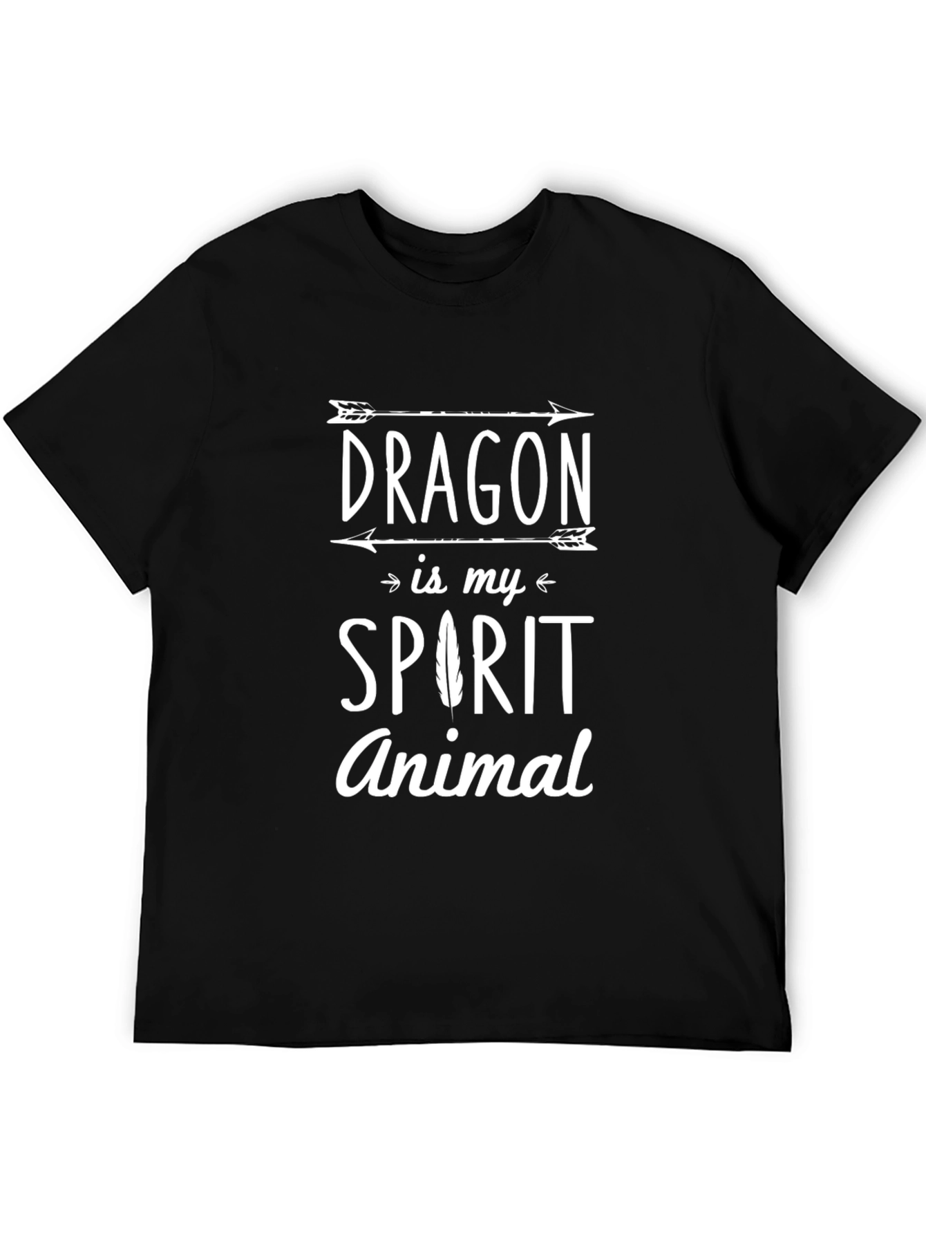 Dragon Spirit Animal Graphic T-Shirt - Black