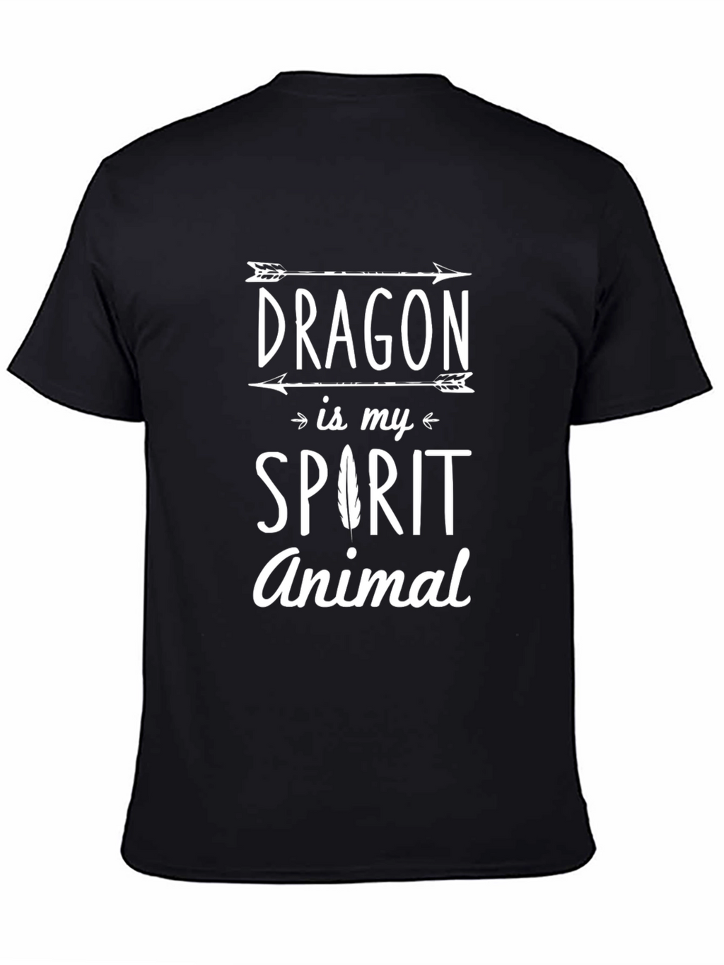 Dragon Spirit Animal Graphic T-Shirt - Black