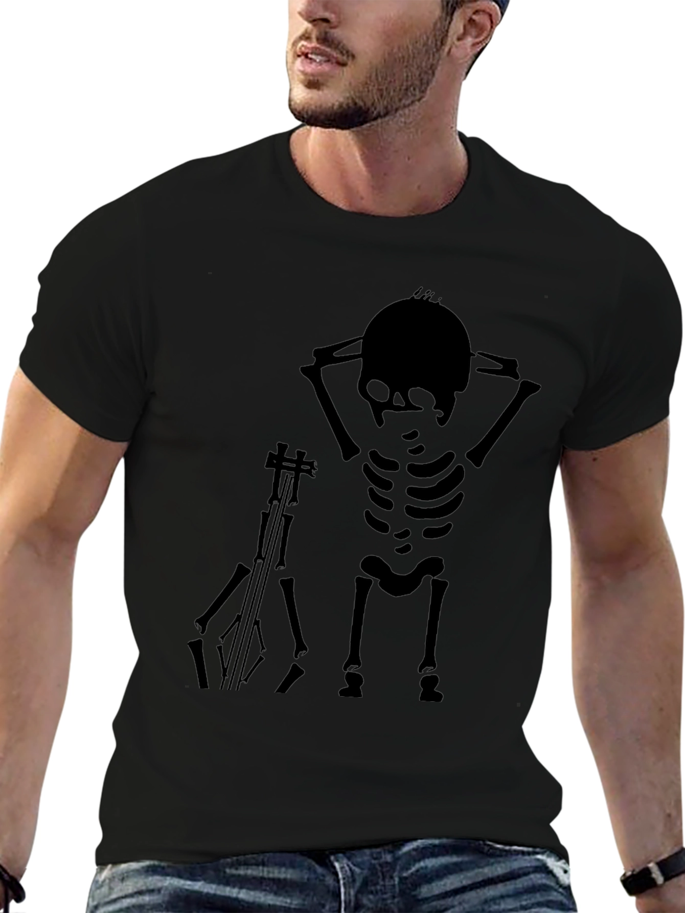 Skeleton Musician Graphic Tee