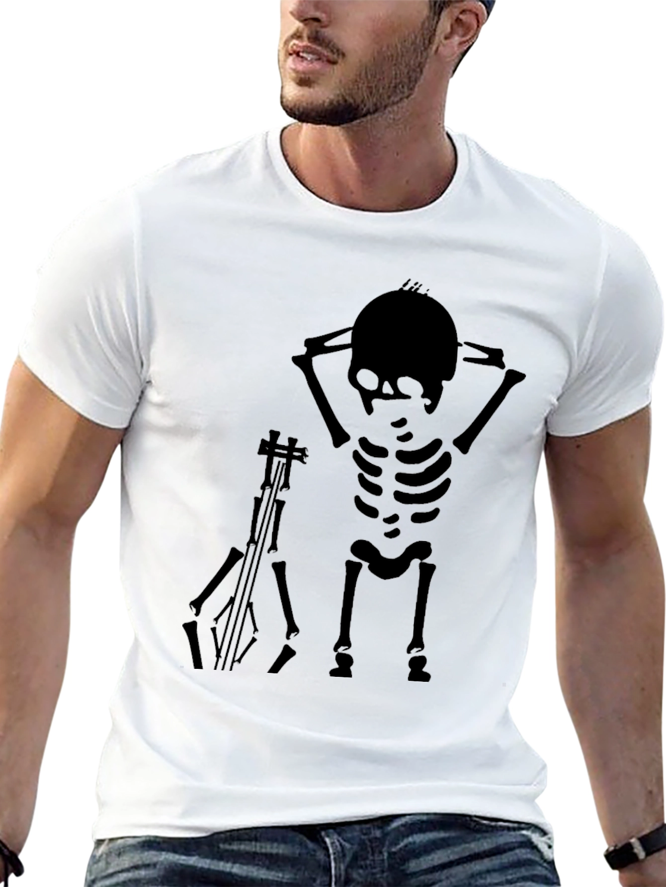 Skeleton Musician Graphic Tee