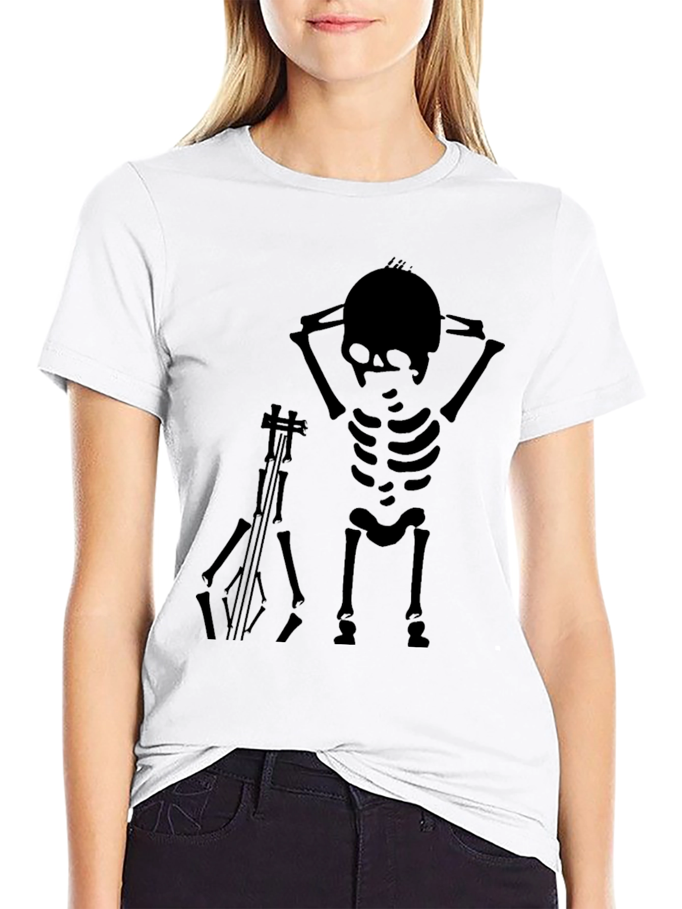 Skeleton Musician Graphic Tee