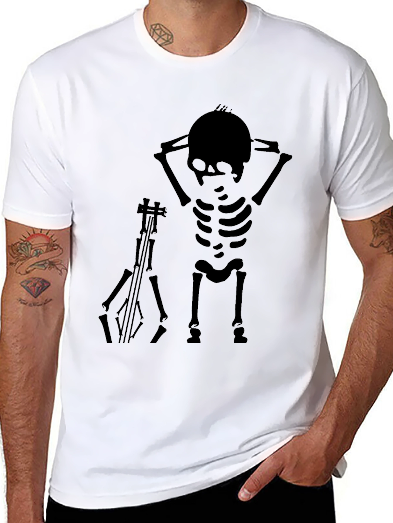 Skeleton Musician Graphic Tee