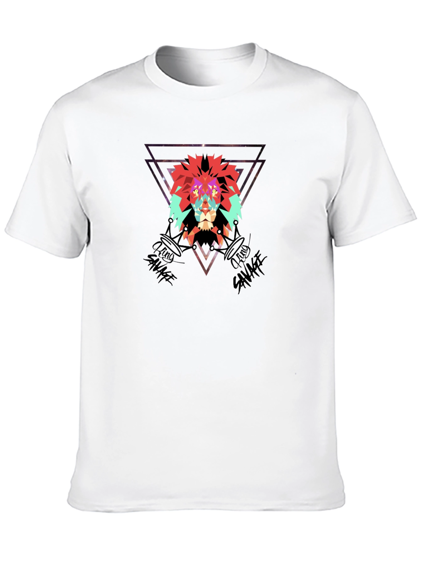 Lion Savage Graphic Tee - Black Cotton Blend Shirt