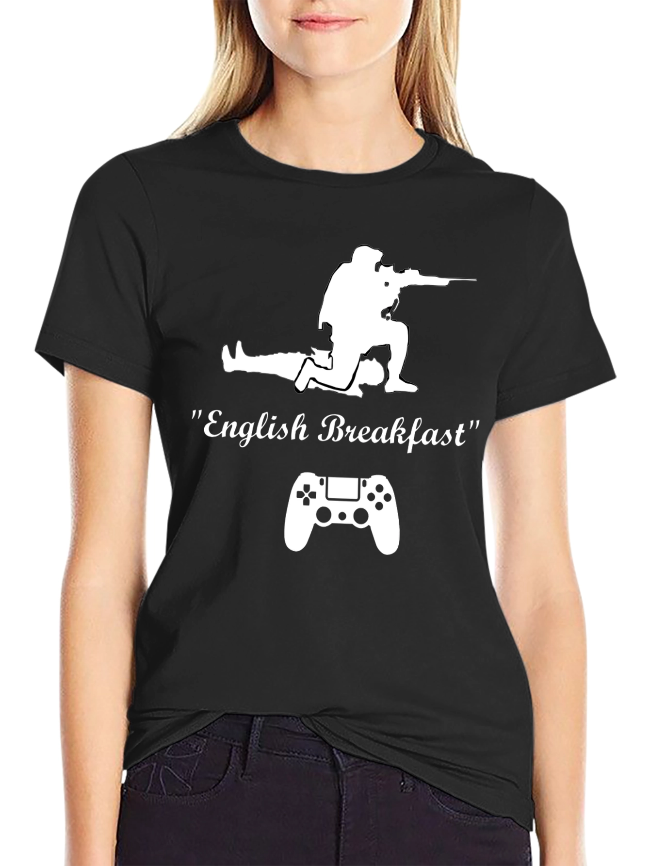 English Breakfast Gamer T-Shirt - Black Cotton Tee