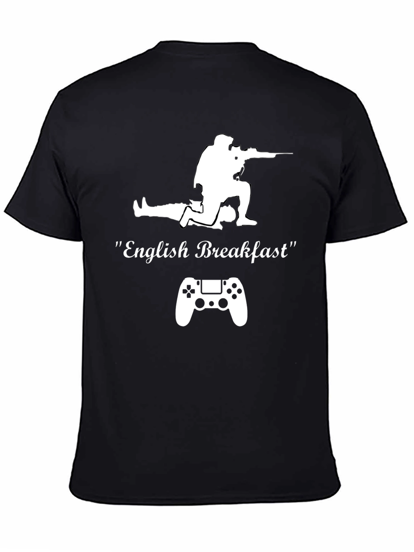 English Breakfast Gamer T-Shirt - Black Cotton Tee