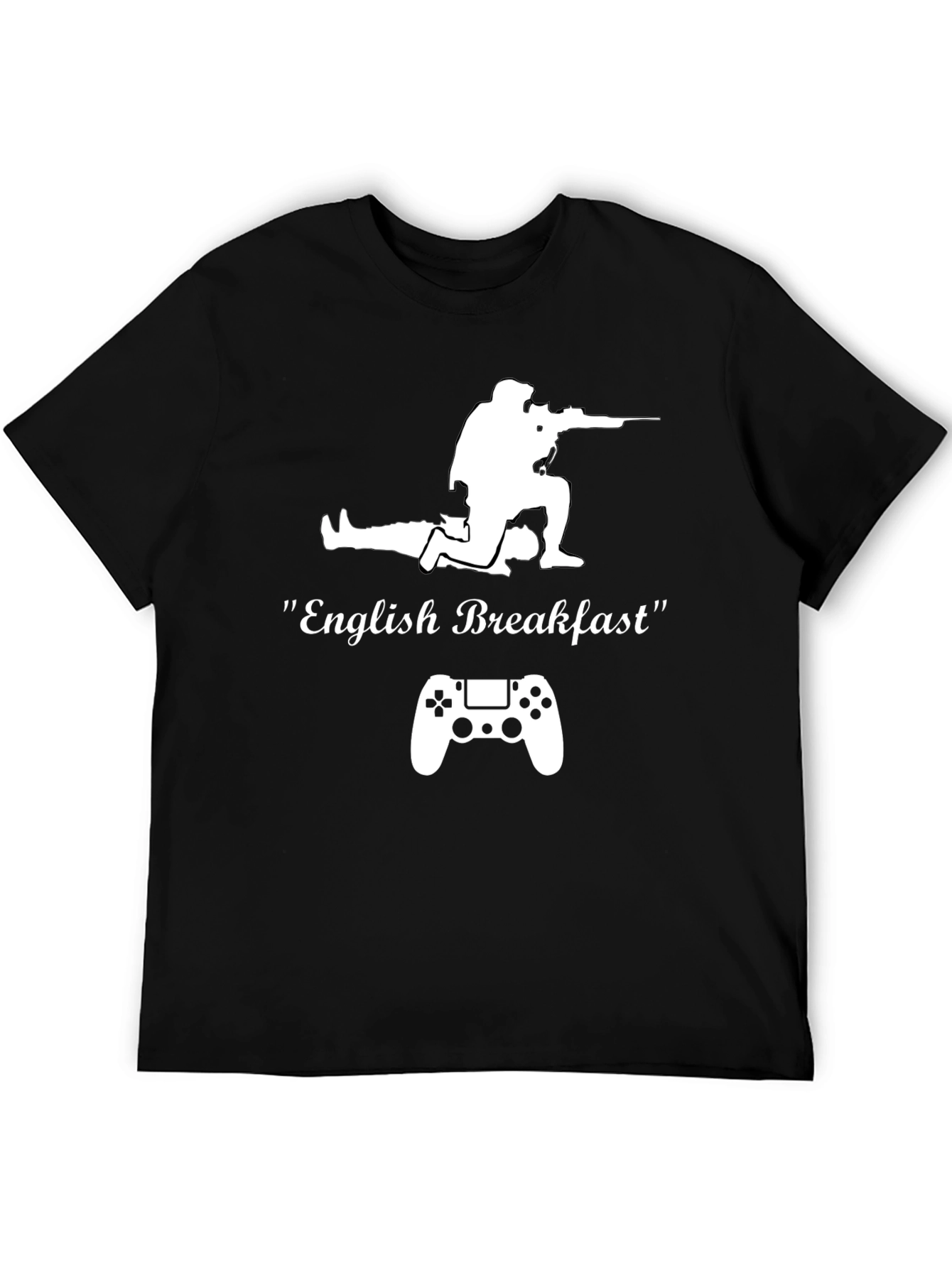 English Breakfast Gamer T-Shirt - Black Cotton Tee