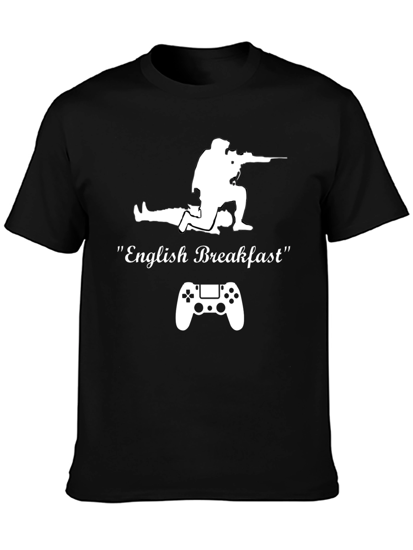 English Breakfast Gamer T-Shirt - Black Cotton Tee