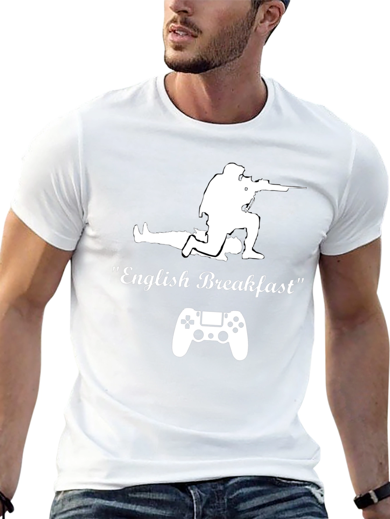 English Breakfast Gamer T-Shirt - Black Cotton Tee