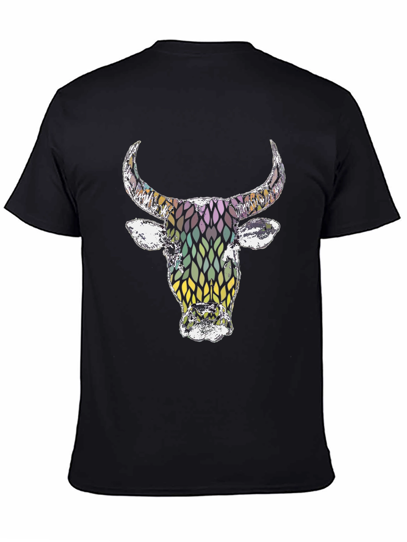 Bull Graphic Tee - Mens Black Cotton T-Shirt