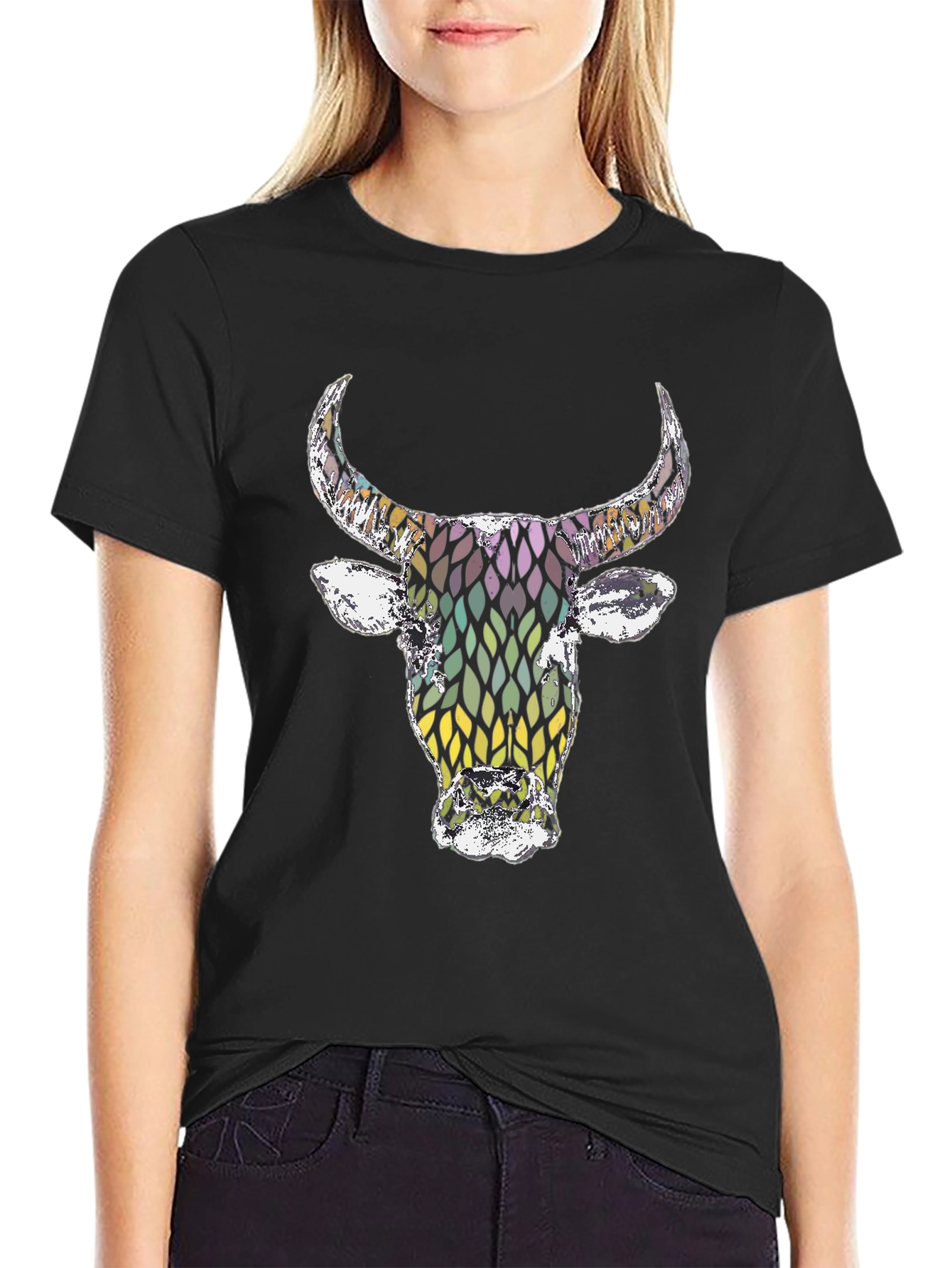 Bull Graphic Tee - Mens Black Cotton T-Shirt