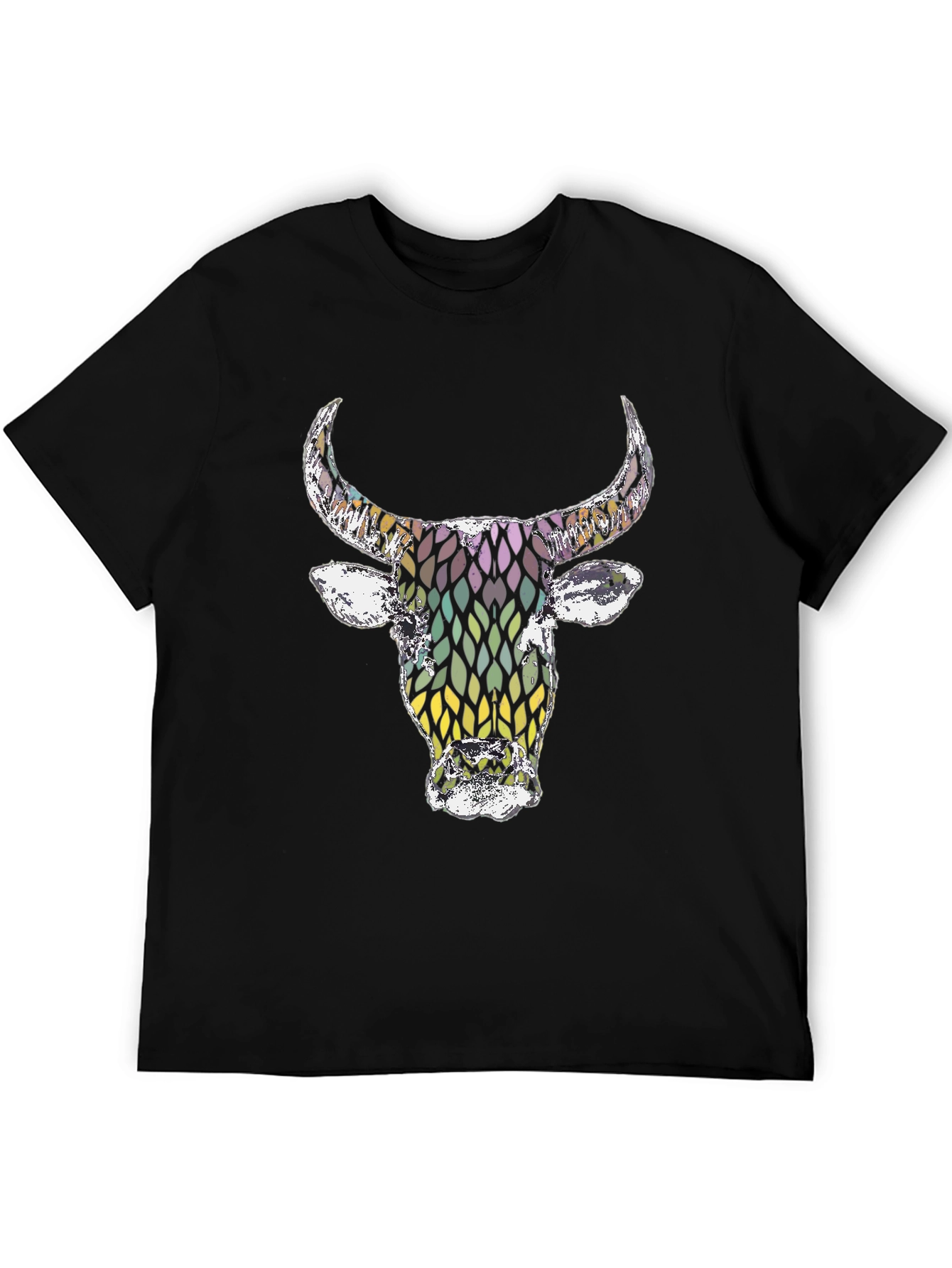 Bull Graphic Tee - Mens Black Cotton T-Shirt