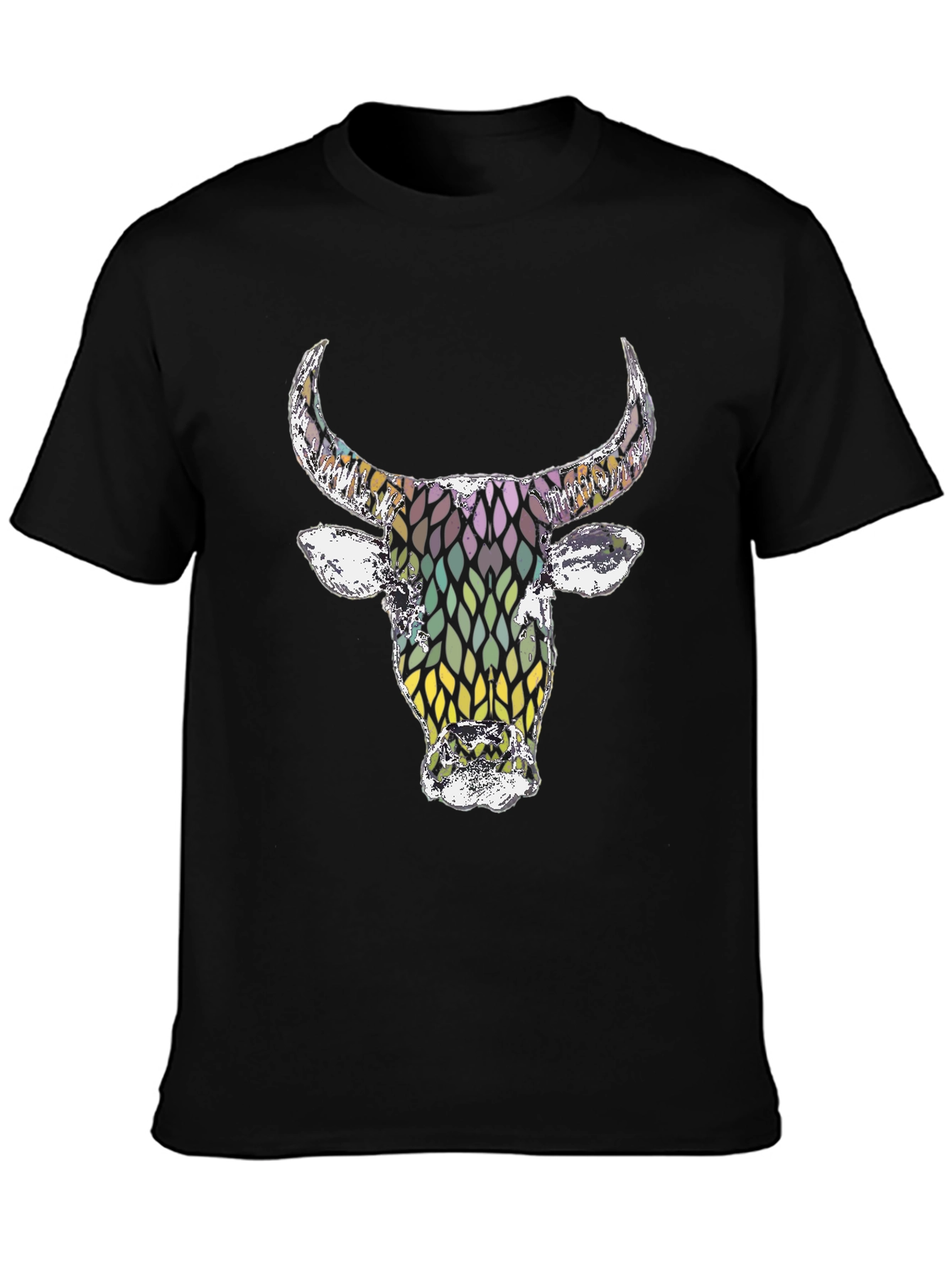 Bull Graphic Tee - Mens Black Cotton T-Shirt