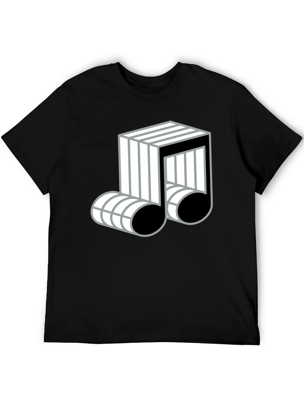 Cool Music Note Graphic Black T-Shirt