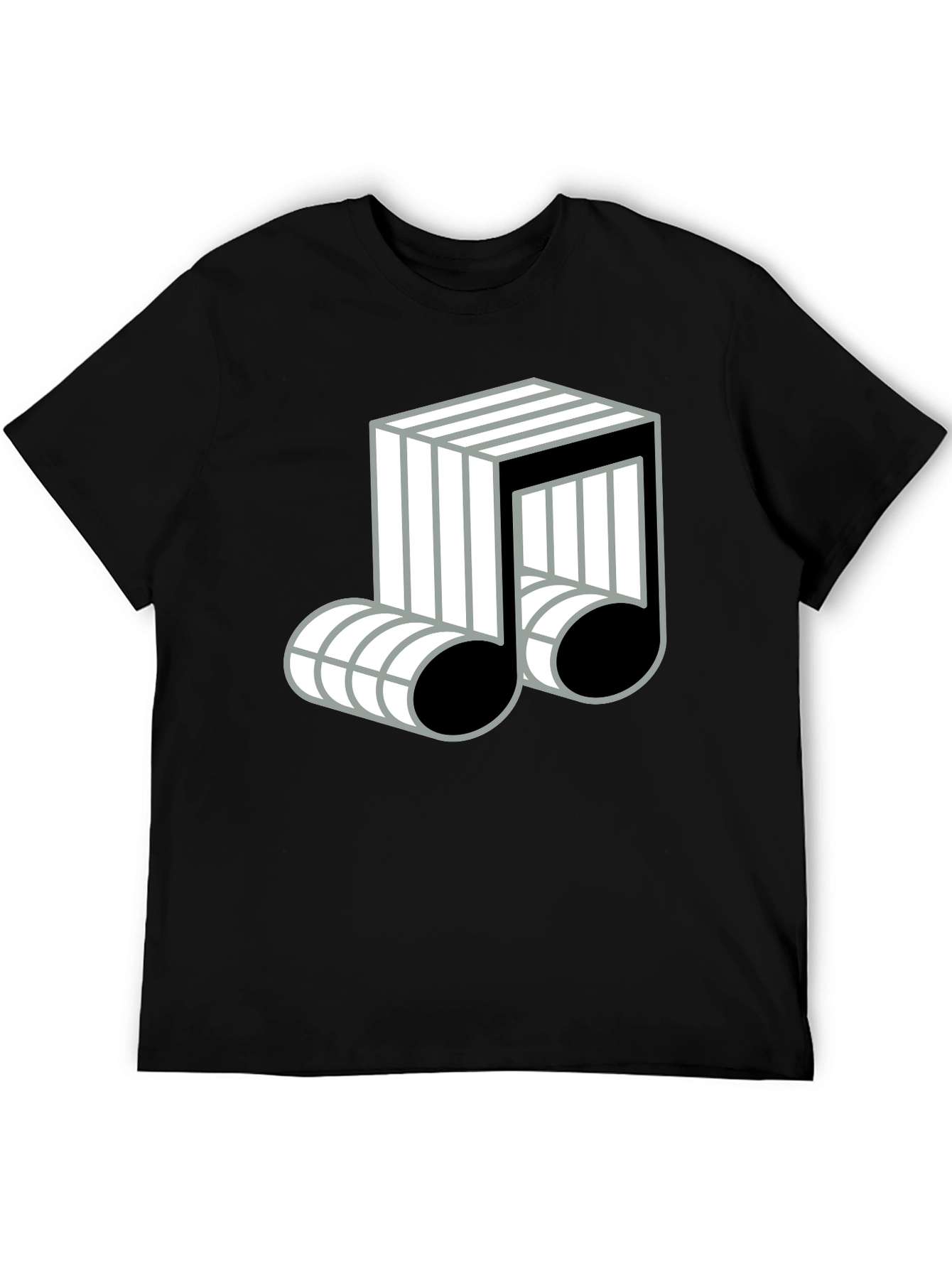 Cool Music Note Graphic Black T-Shirt