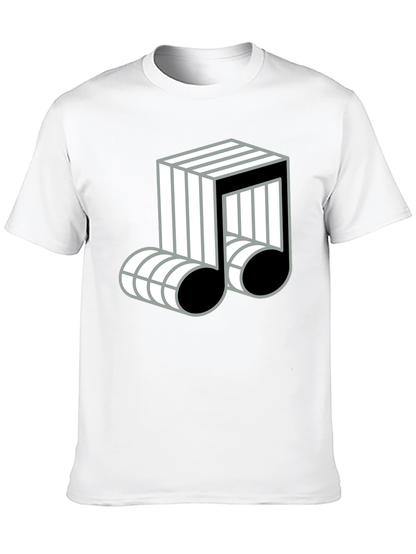 Cool Music Note Graphic Black T-Shirt