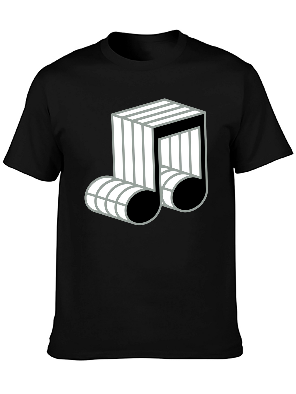 Cool Music Note Graphic Black T-Shirt