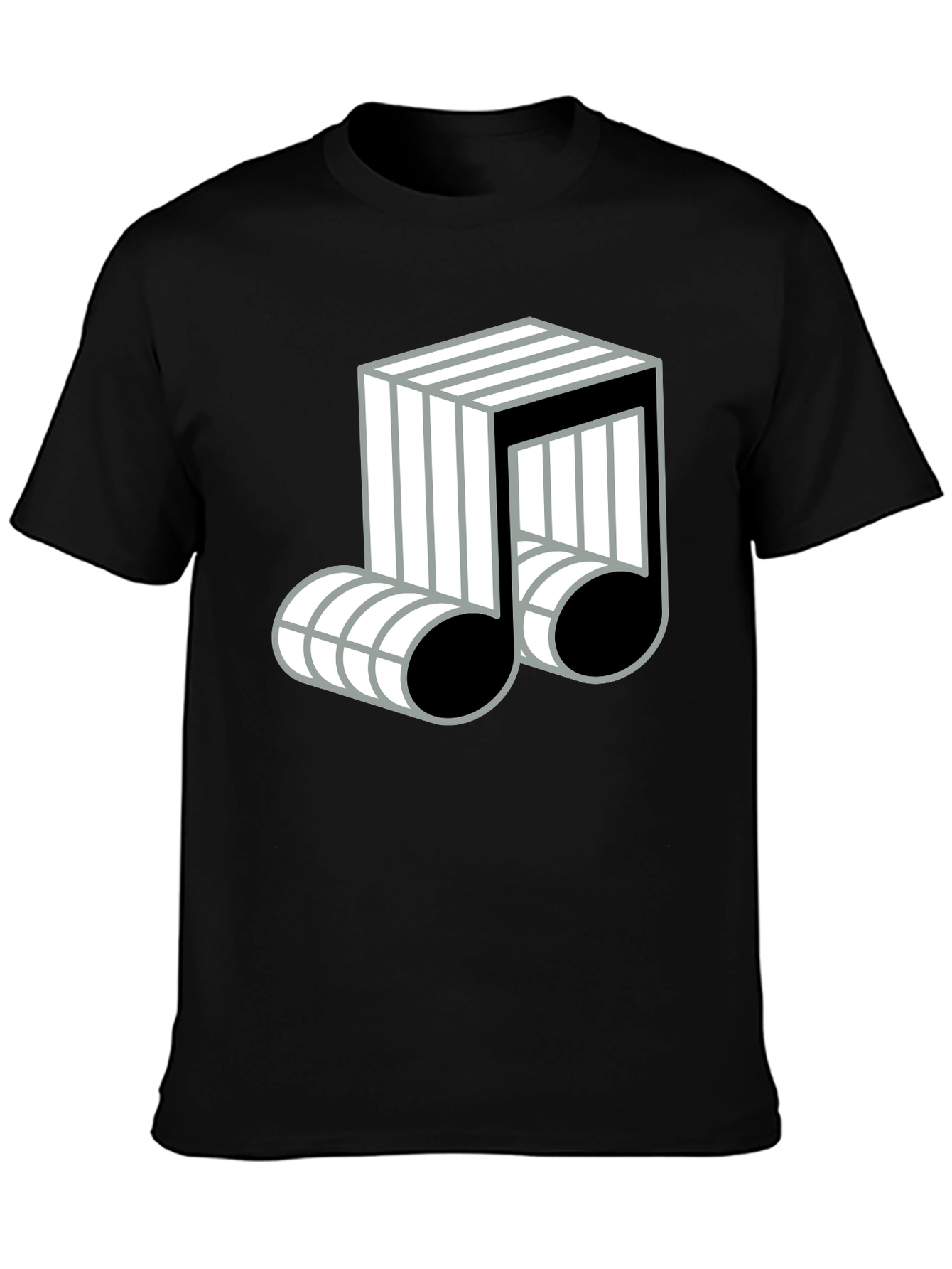 Cool Music Note Graphic Black T-Shirt