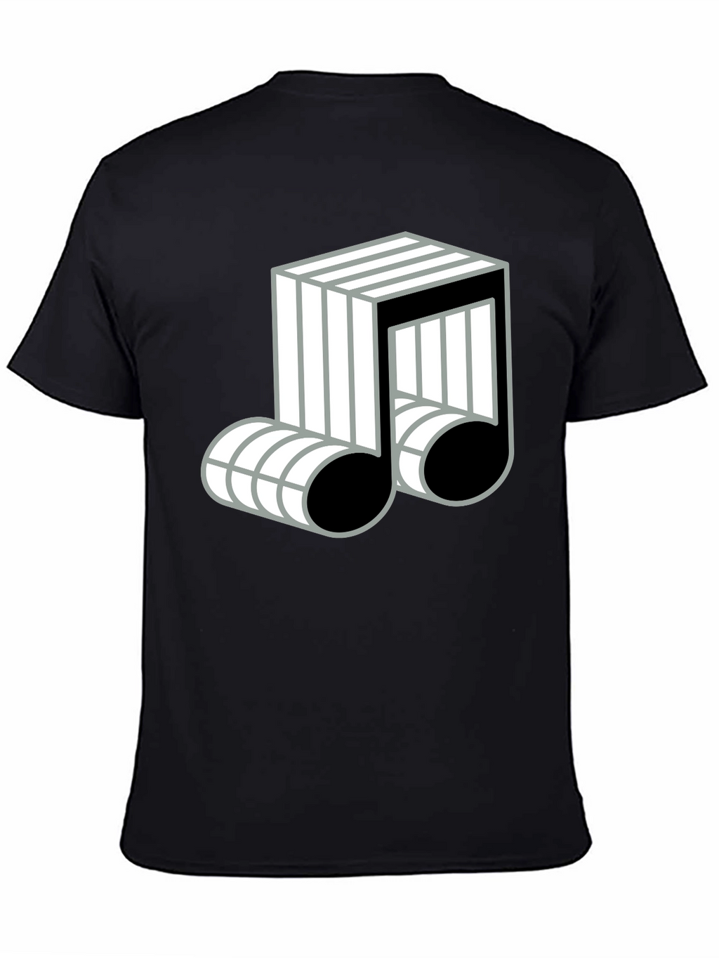 Cool Music Note Graphic Black T-Shirt