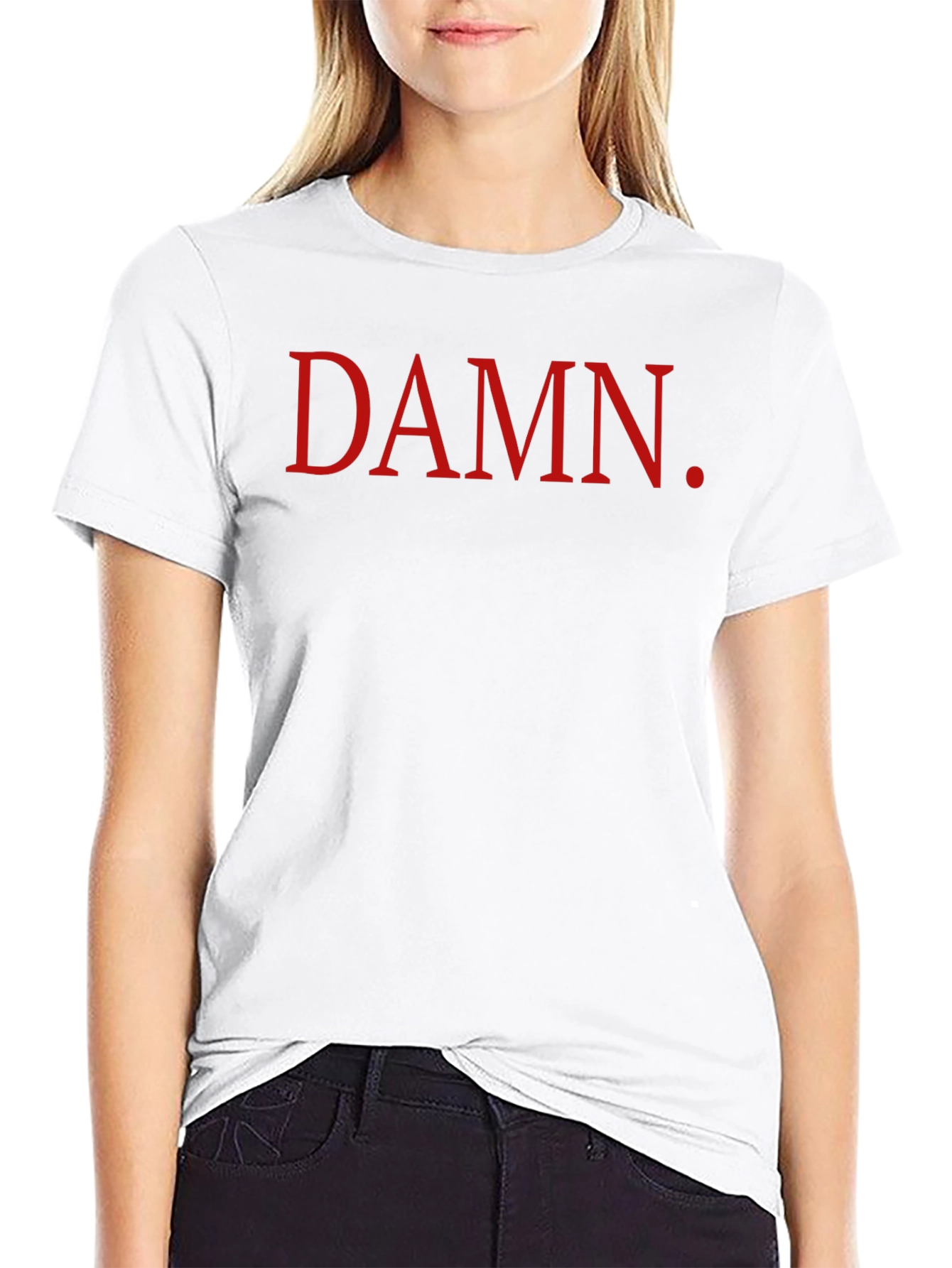 DAMN. Graphic T-Shirt - Bold Red Print on Black