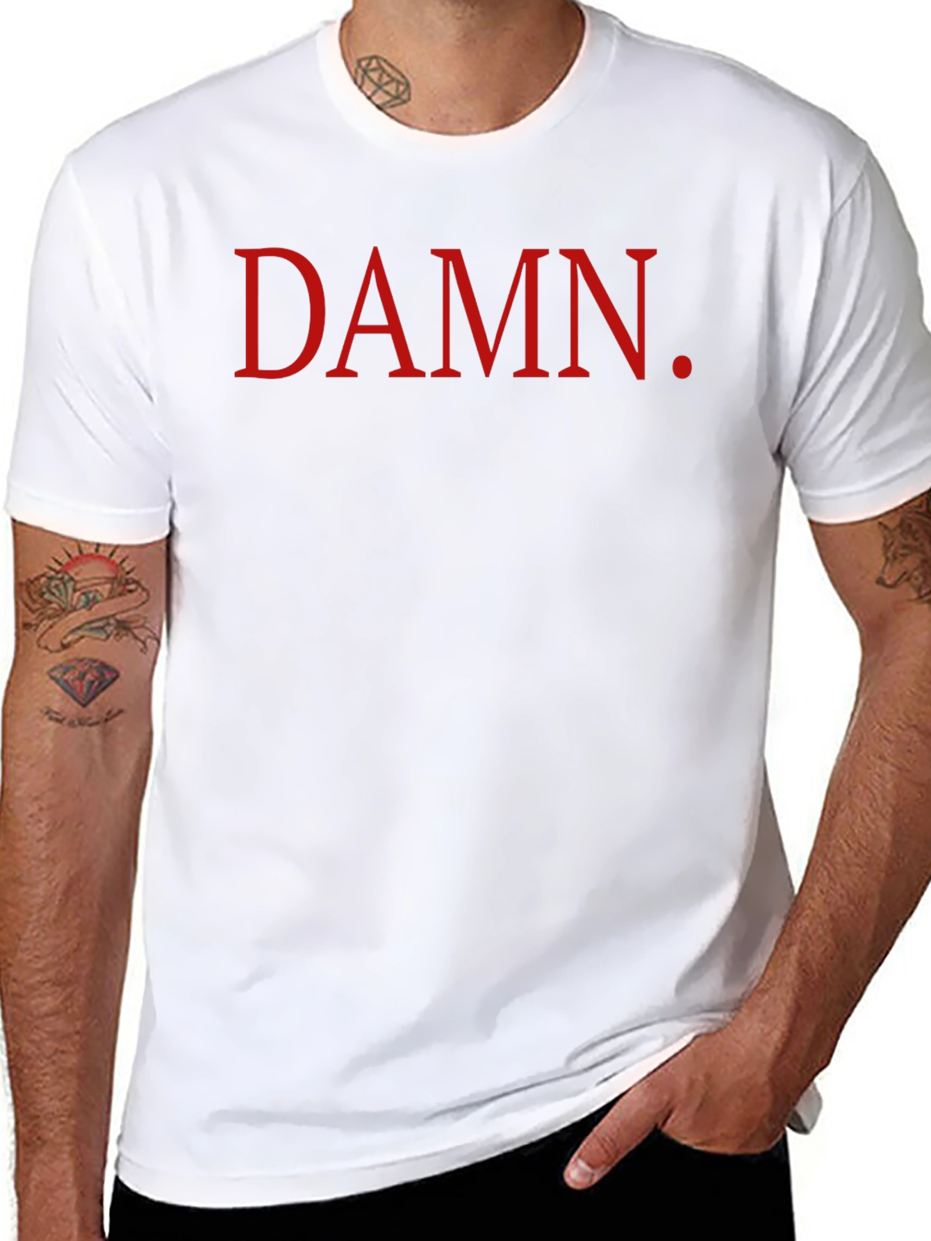 DAMN. Graphic T-Shirt - Bold Red Print on Black