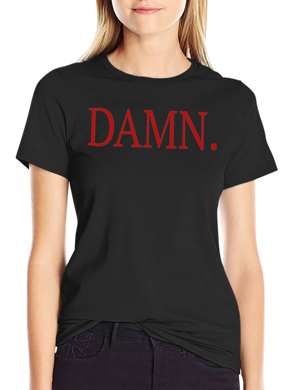 DAMN. Graphic T-Shirt - Bold Red Print on Black