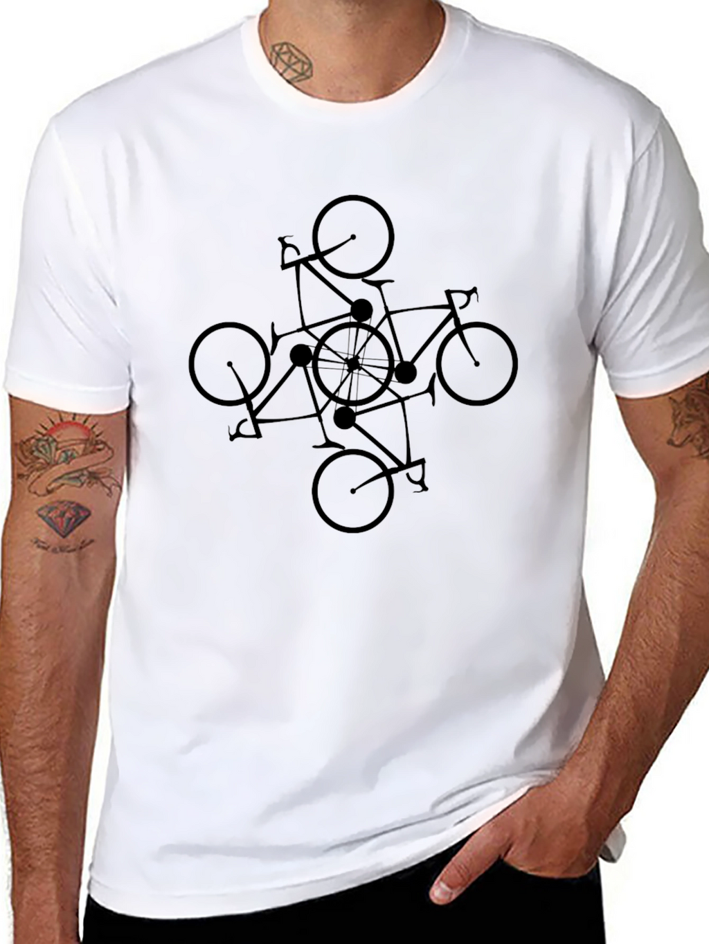 Bike Mandala T-Shirt - Geometric Cycling Design