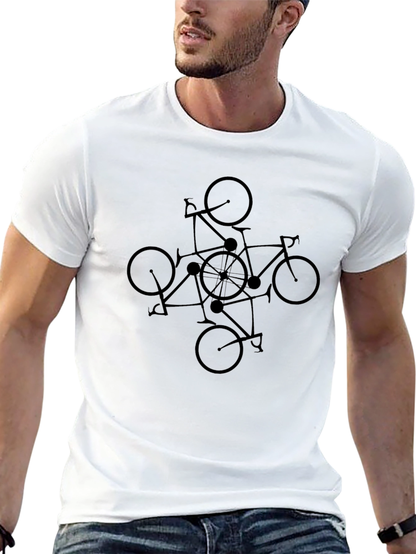 Bike Mandala T-Shirt - Geometric Cycling Design