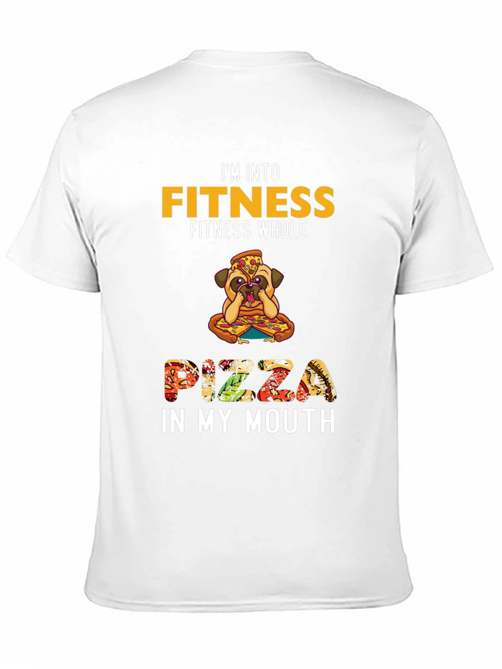 Fitness Pizza Pug Funny Graphic Tee