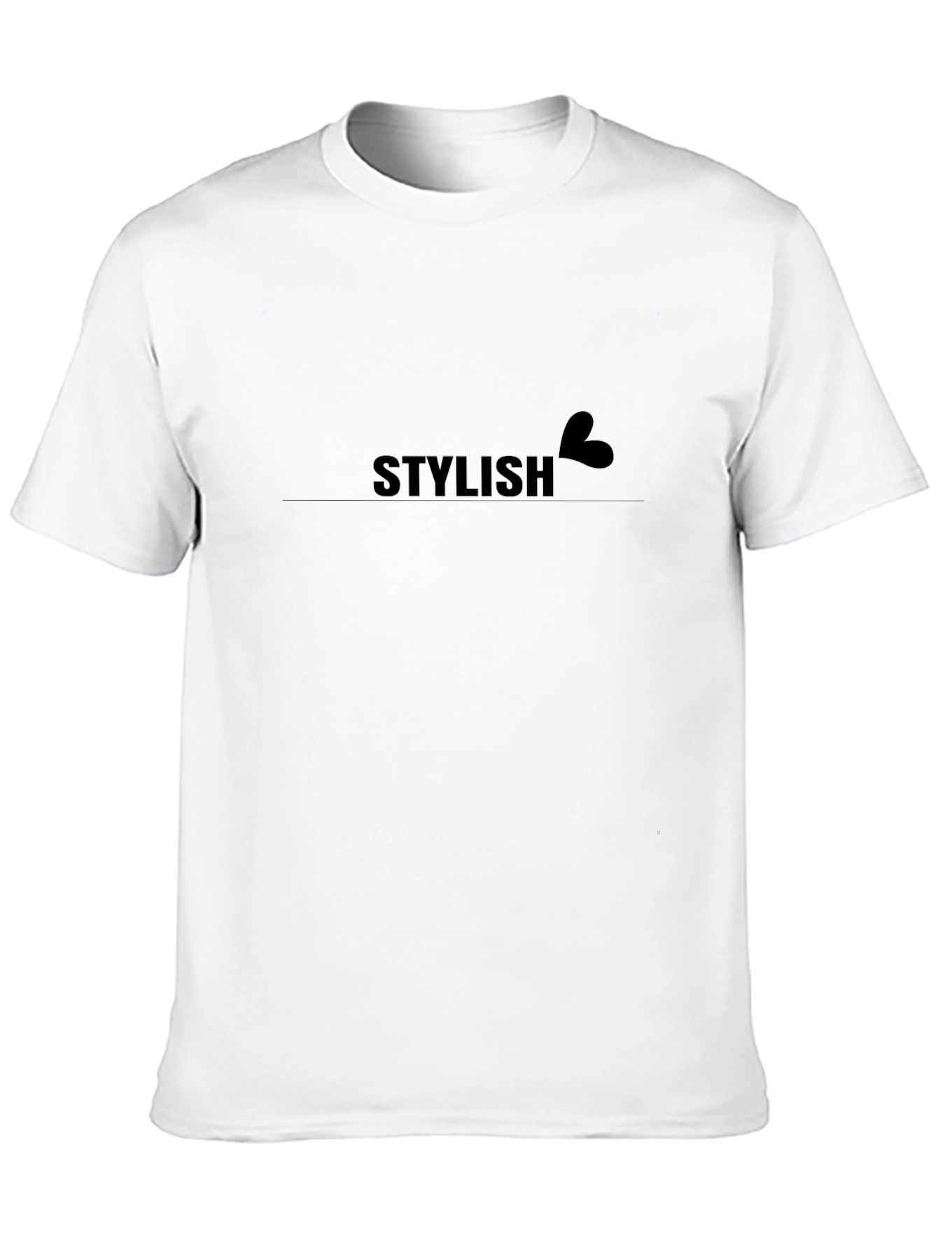 Stylish Heart Graphic Black T-Shirt