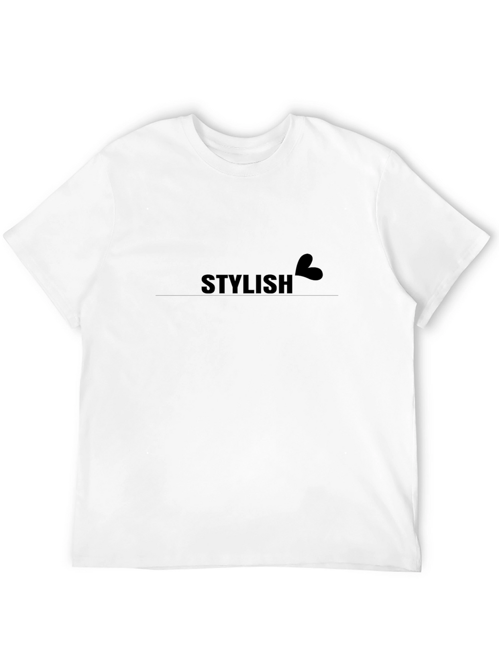 Stylish Heart Graphic Black T-Shirt
