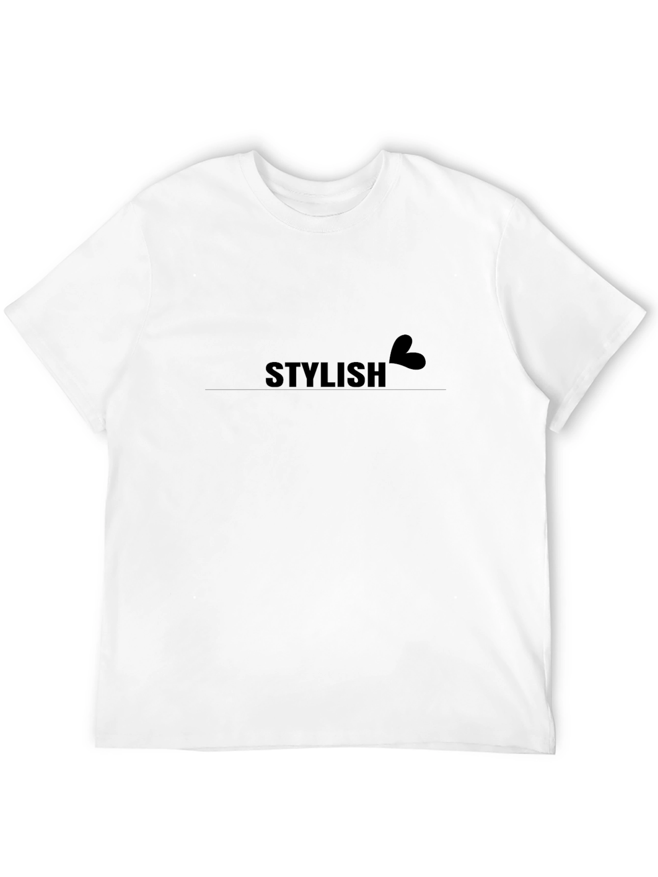 Stylish Heart Graphic Black T-Shirt