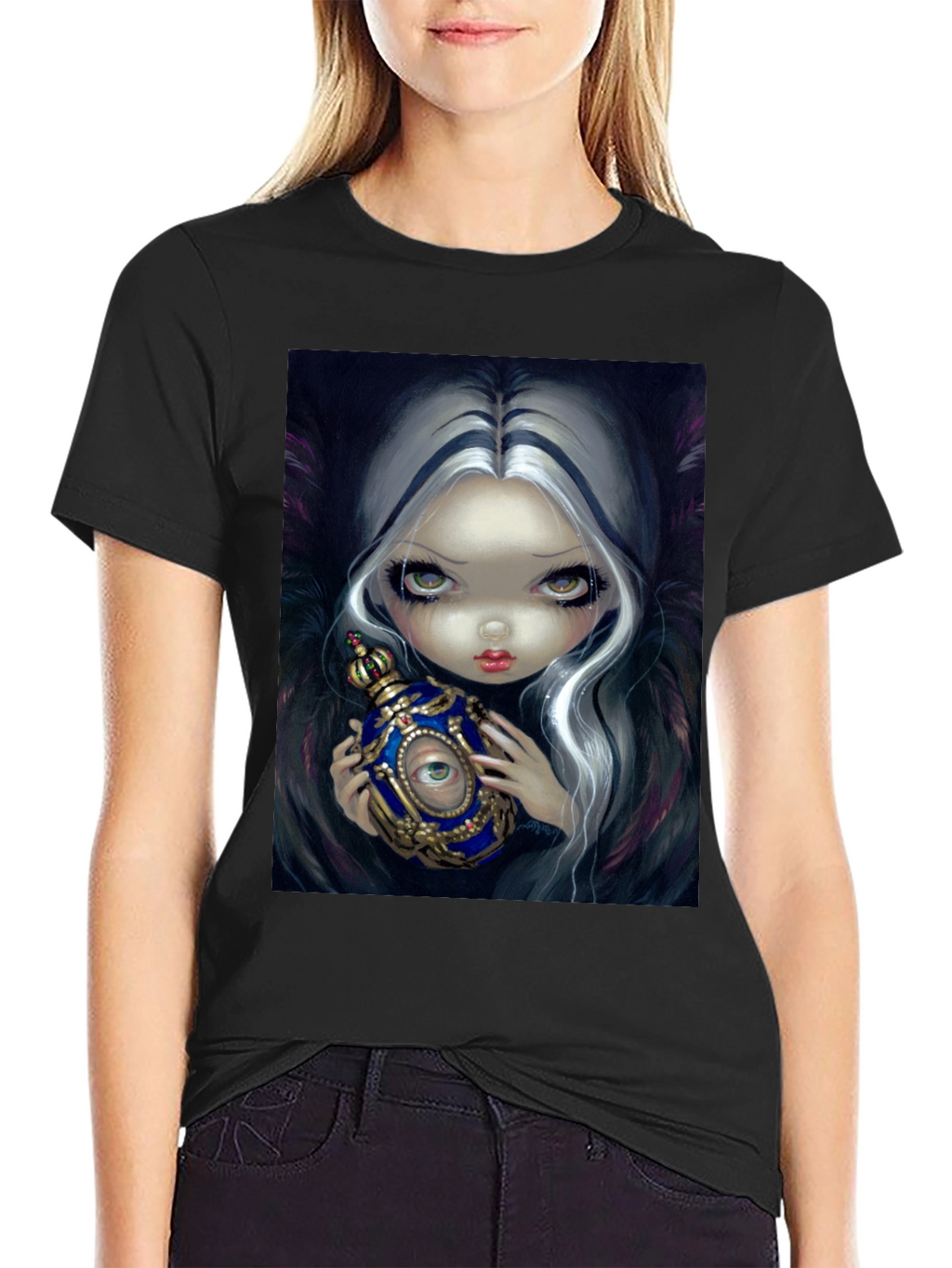 Eerie Eye Potion Black Graphic T-Shirt
