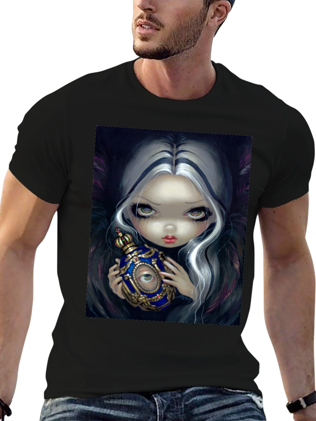 Eerie Eye Potion Black Graphic T-Shirt