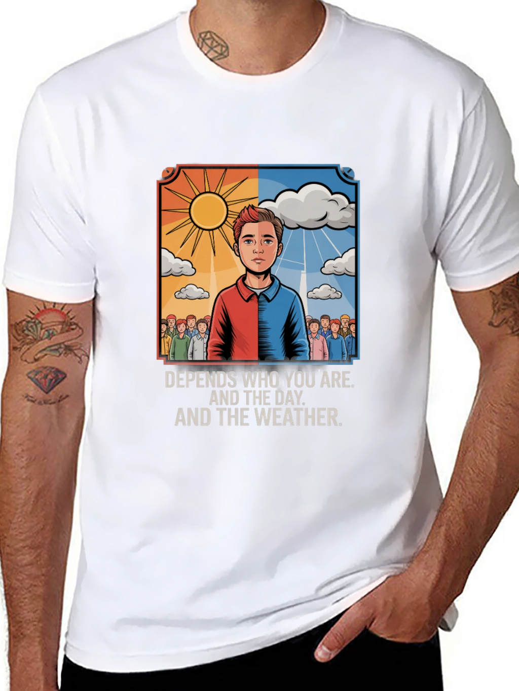 Depends T-Shirt: Sun or Clouds