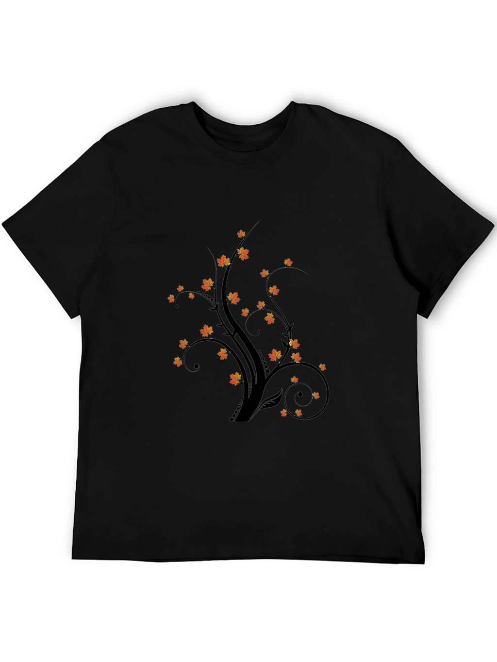 Autumnal Tree Graphic Tee - Black