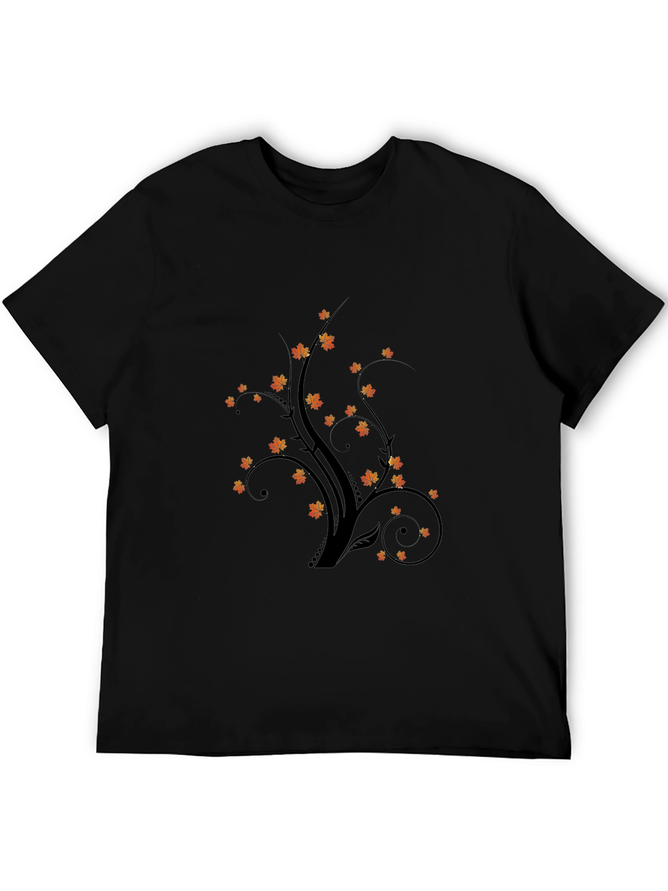 Autumnal Tree Graphic Tee - Black