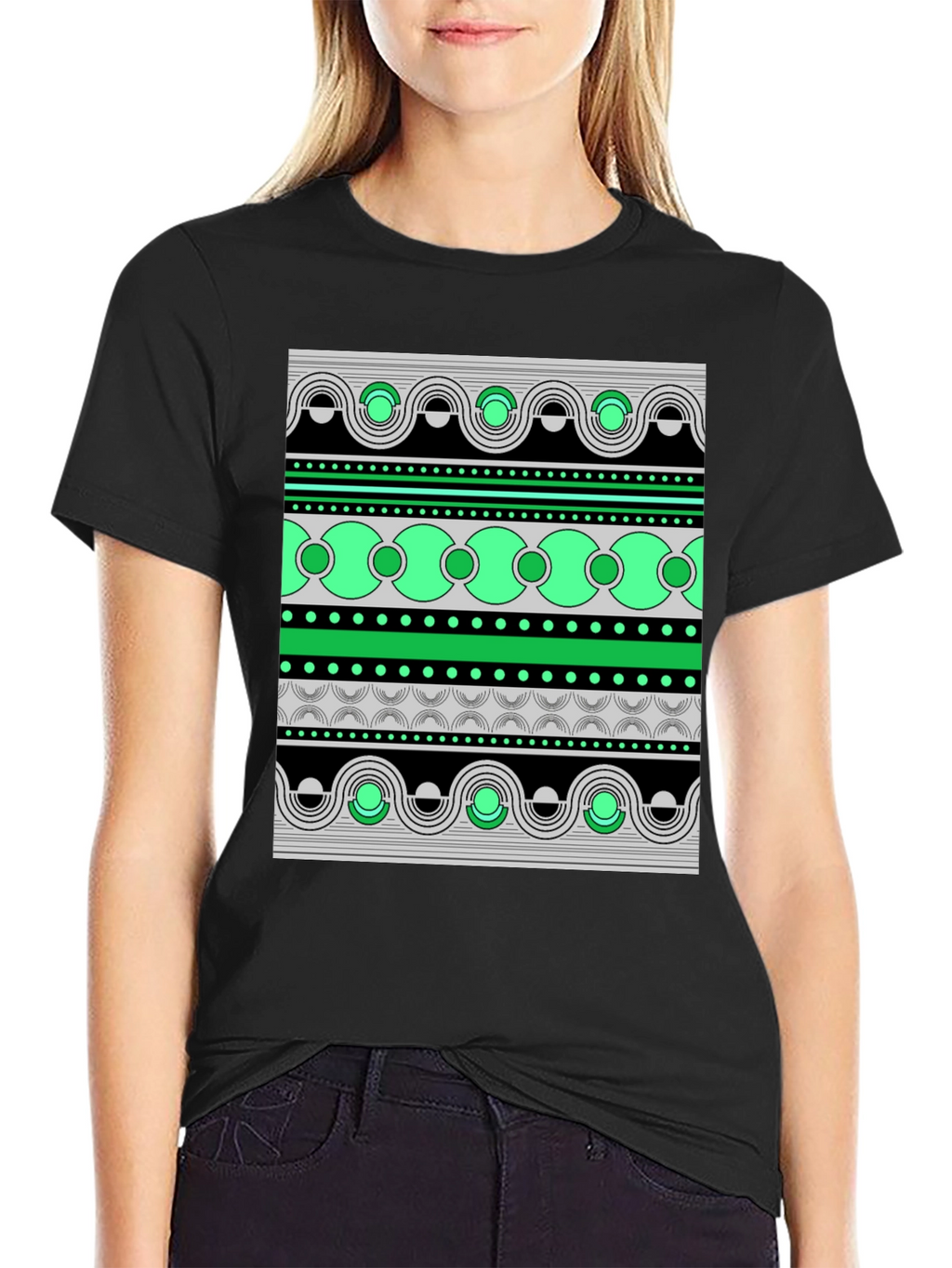 Abstract Pattern Graphic Print Tee