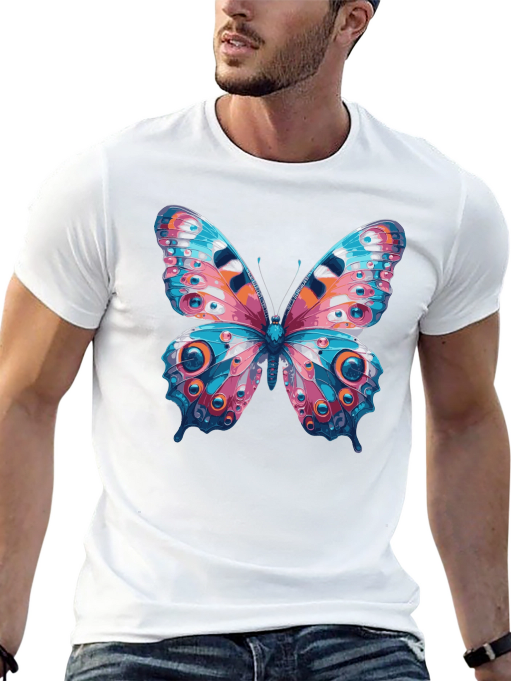 Butterfly Graphic Black T-Shirt