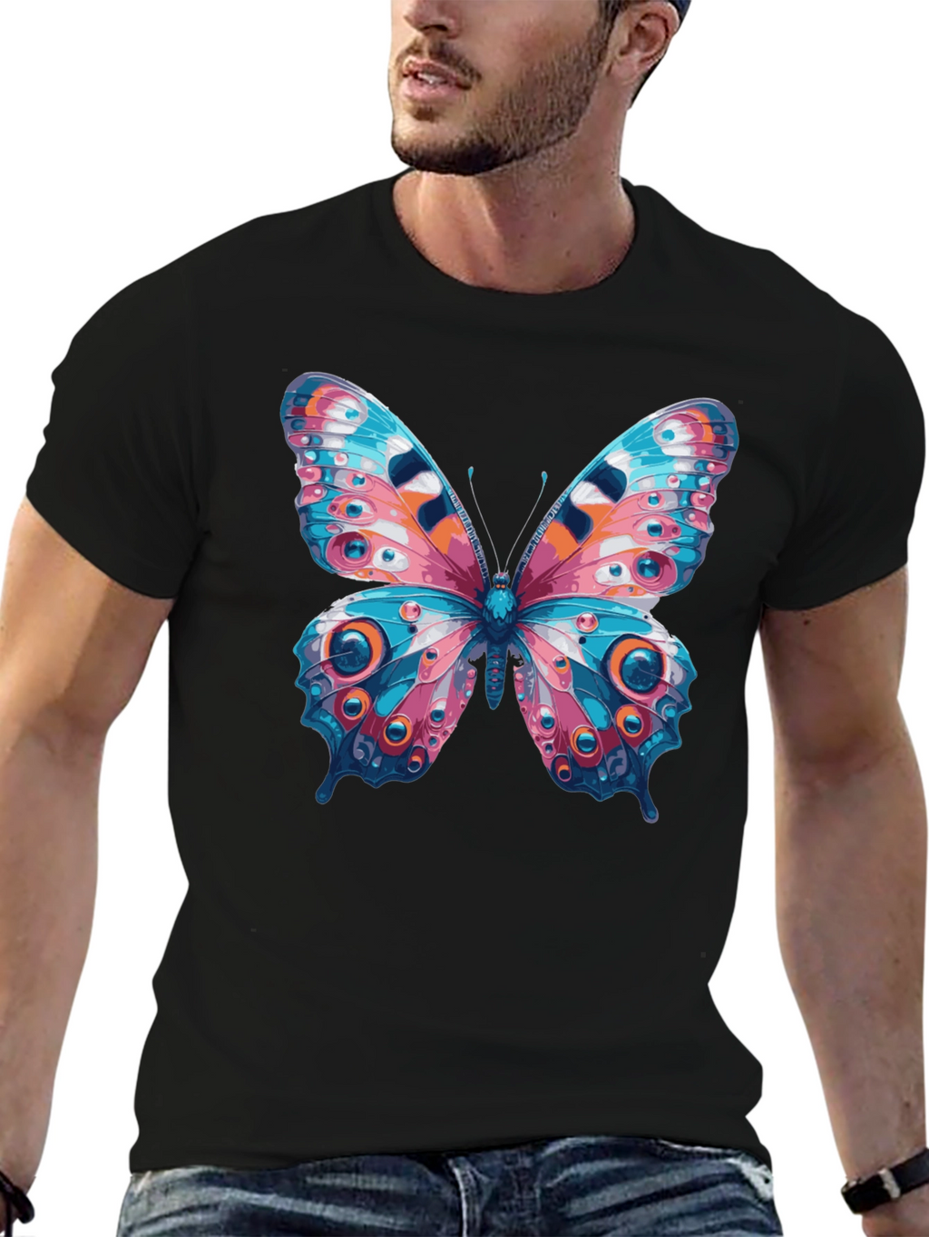 Butterfly Graphic Black T-Shirt