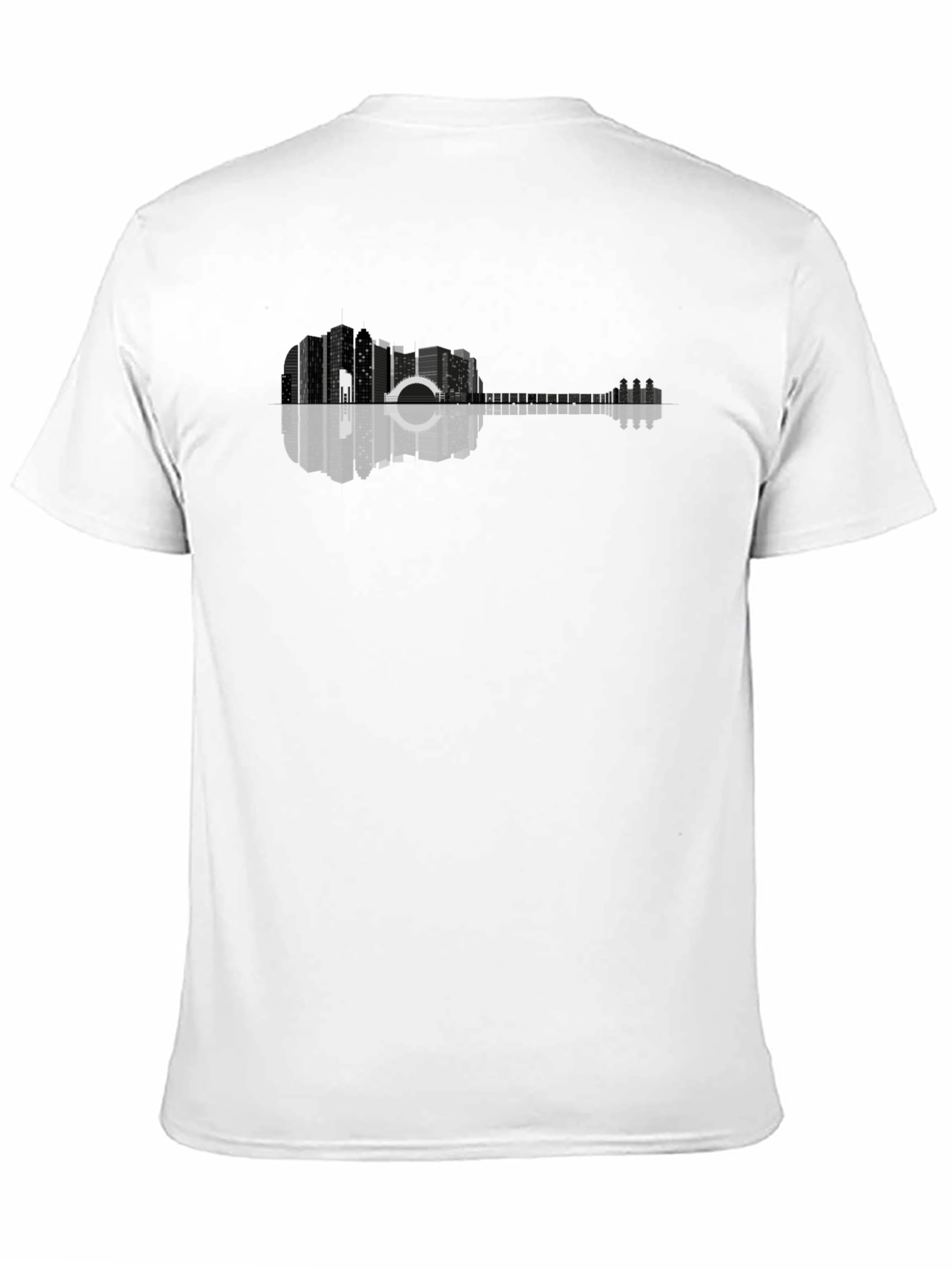 Cityscape Guitar Graphic Tee - Modern Urban Design