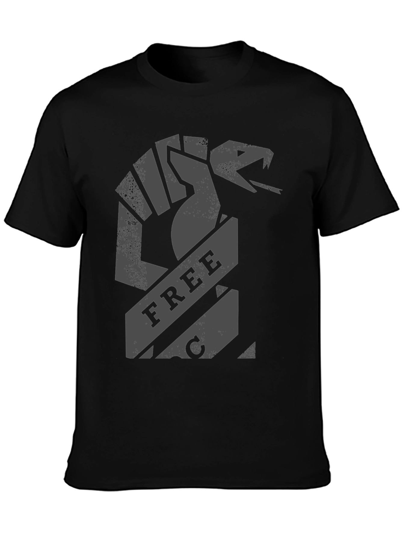 Freedom Fist Snake Graphic Tee - Black Cotton T-Shirt