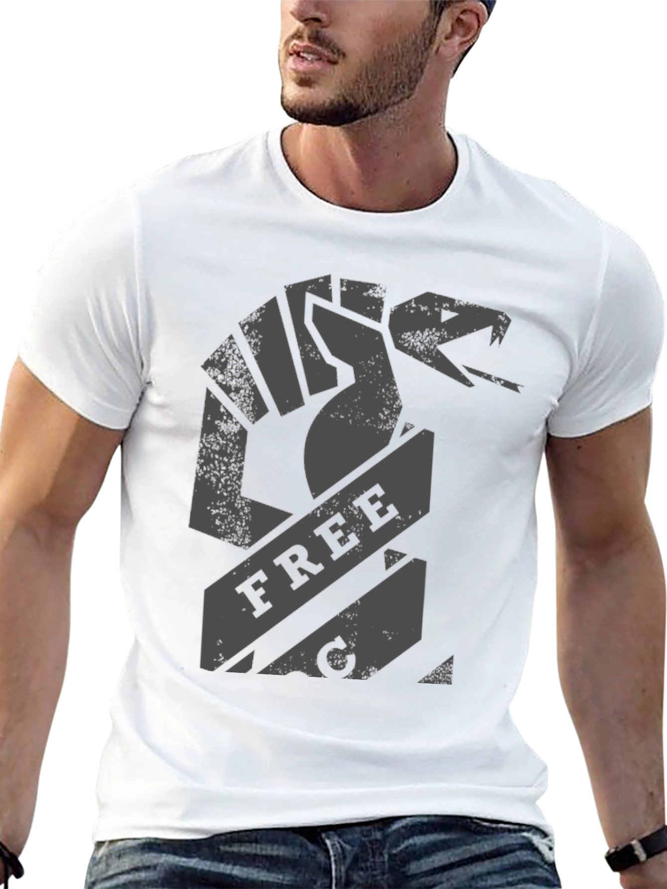Freedom Fist Snake Graphic Tee - Black Cotton T-Shirt