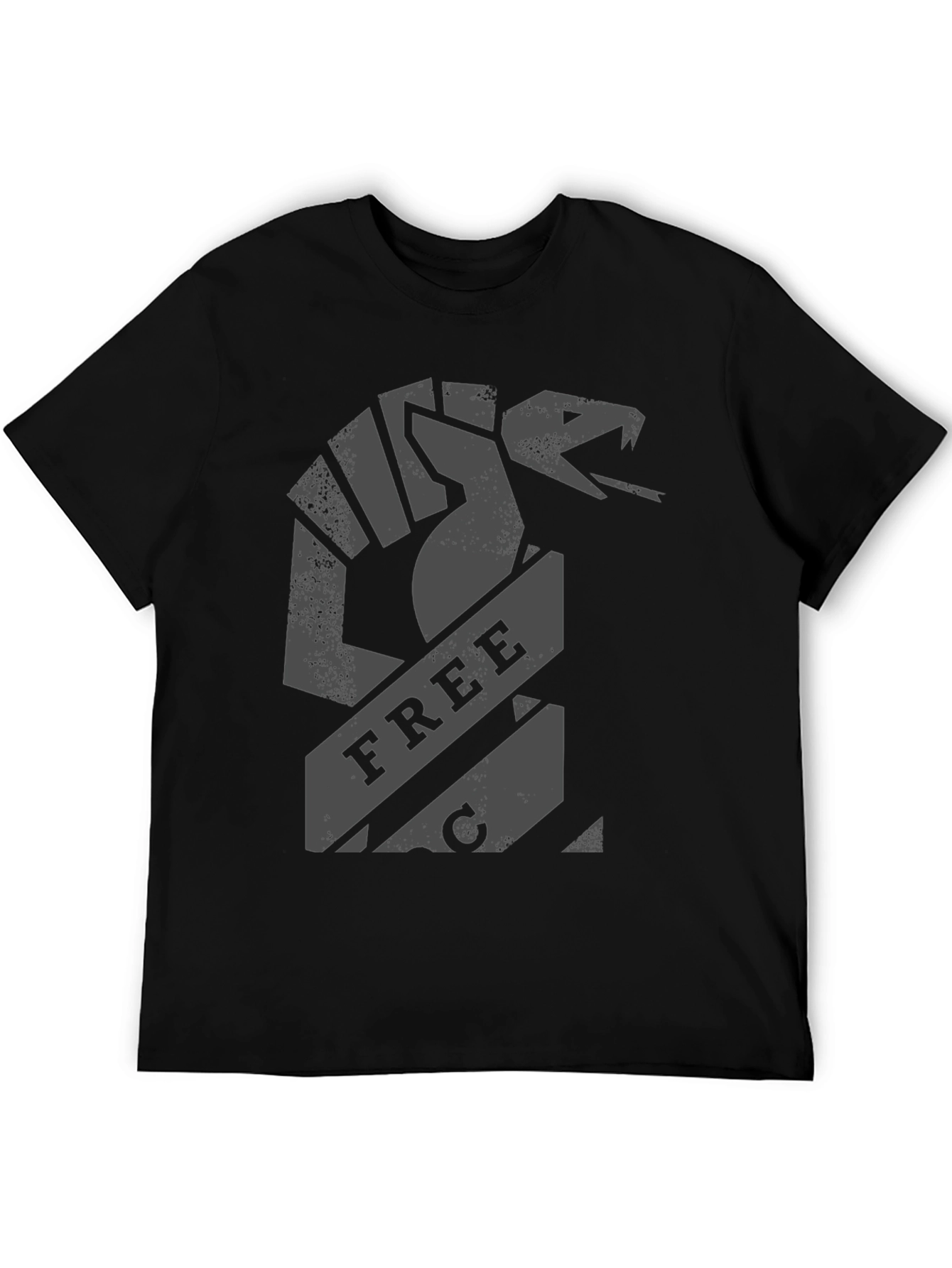 Freedom Fist Snake Graphic Tee - Black Cotton T-Shirt