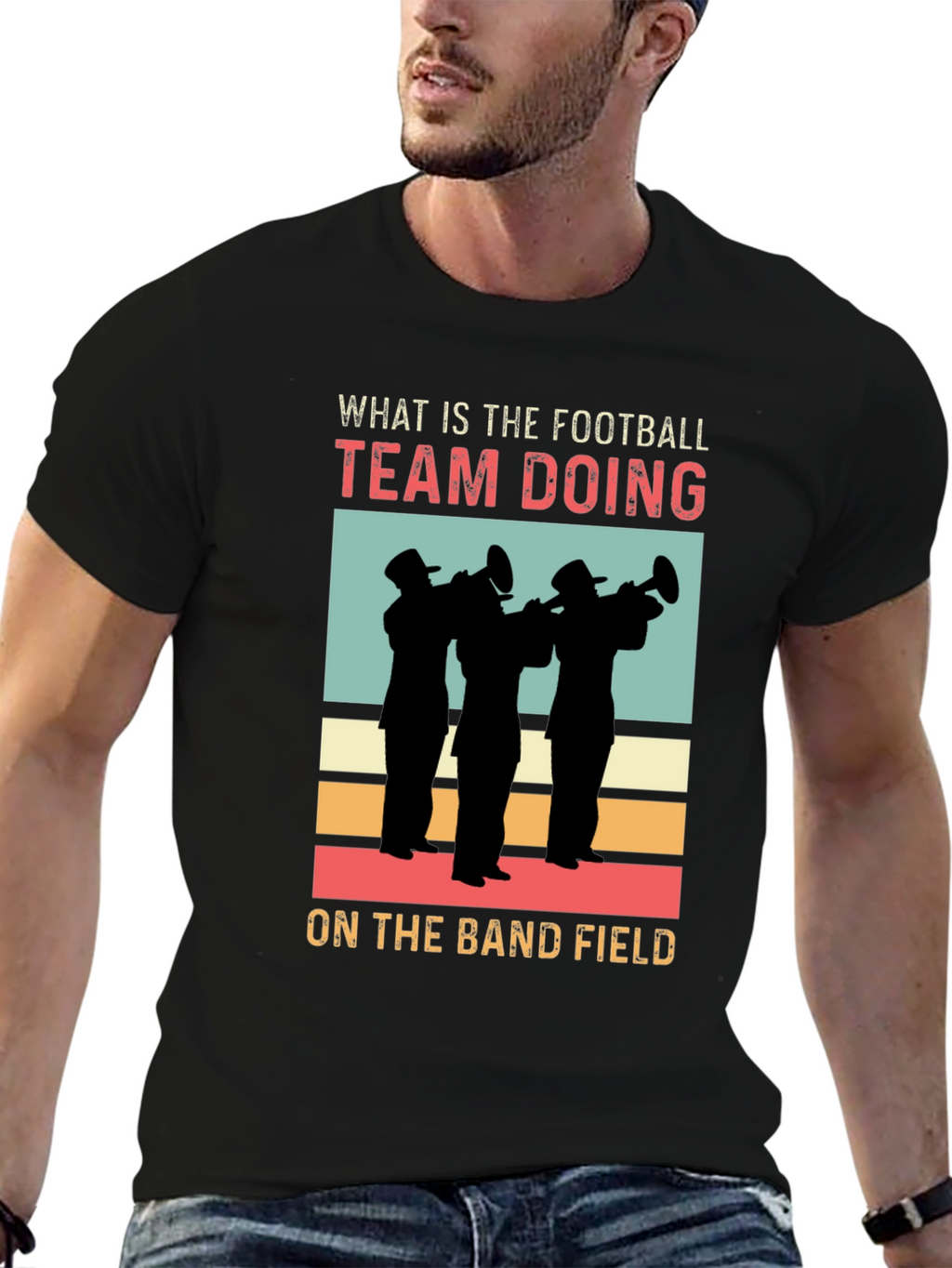 Football Team Band Field Graphic Tee