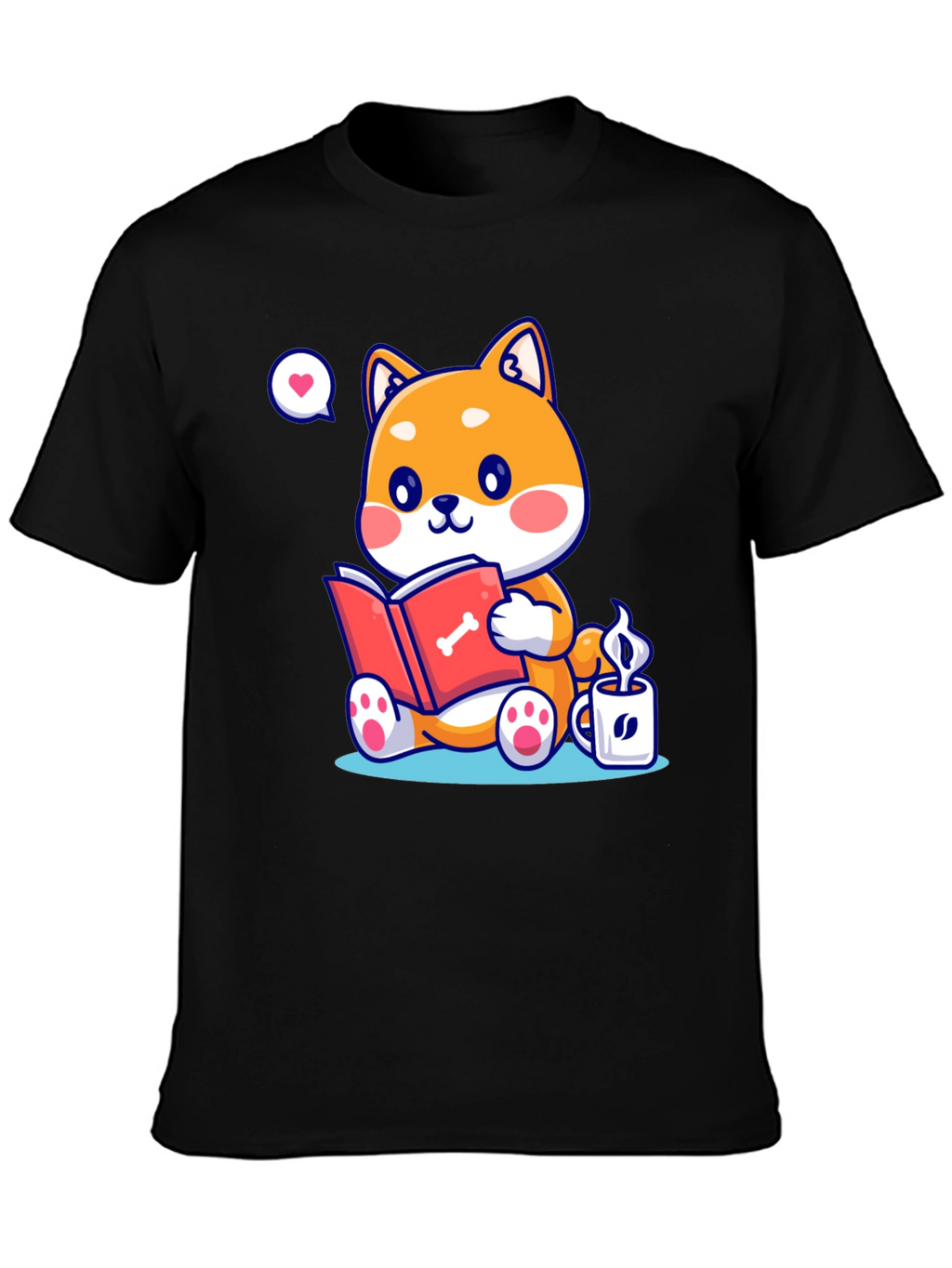 Dog Lover T-Shirt - Shiba Inu Reading