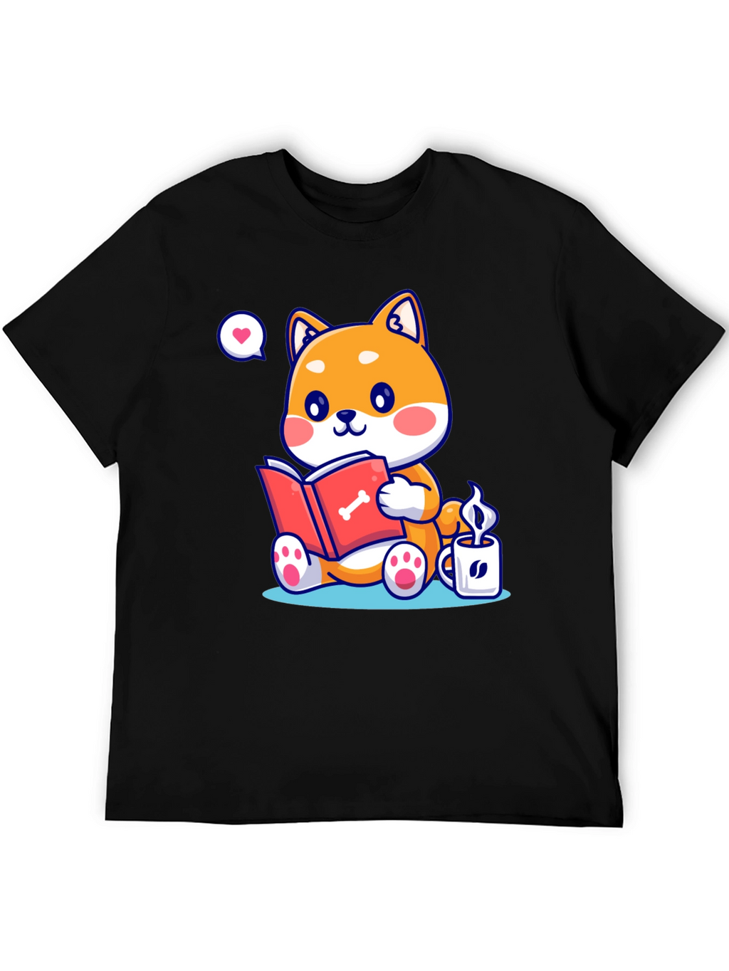 Dog Lover T-Shirt - Shiba Inu Reading