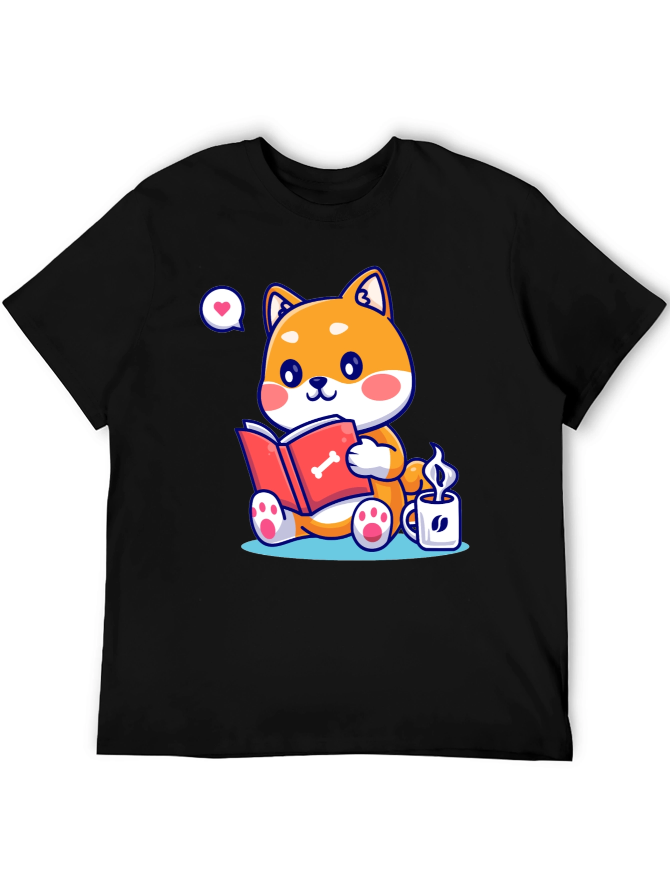 Dog Lover T-Shirt - Shiba Inu Reading